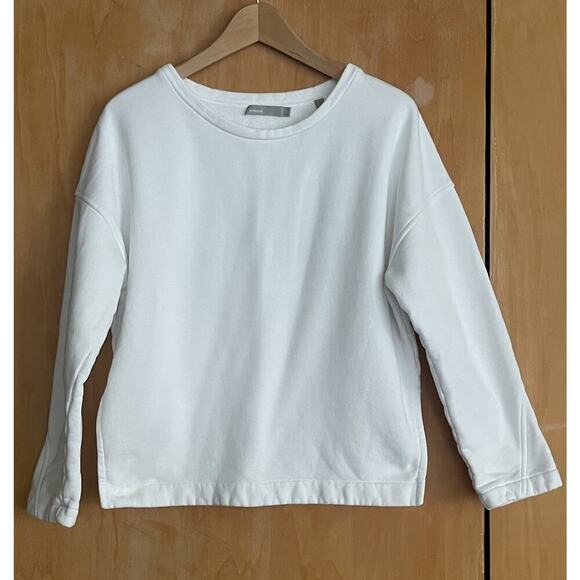 Vince Tops - Vince Crewneck Sweatshirt White Fleece Size XS Cotton Blend